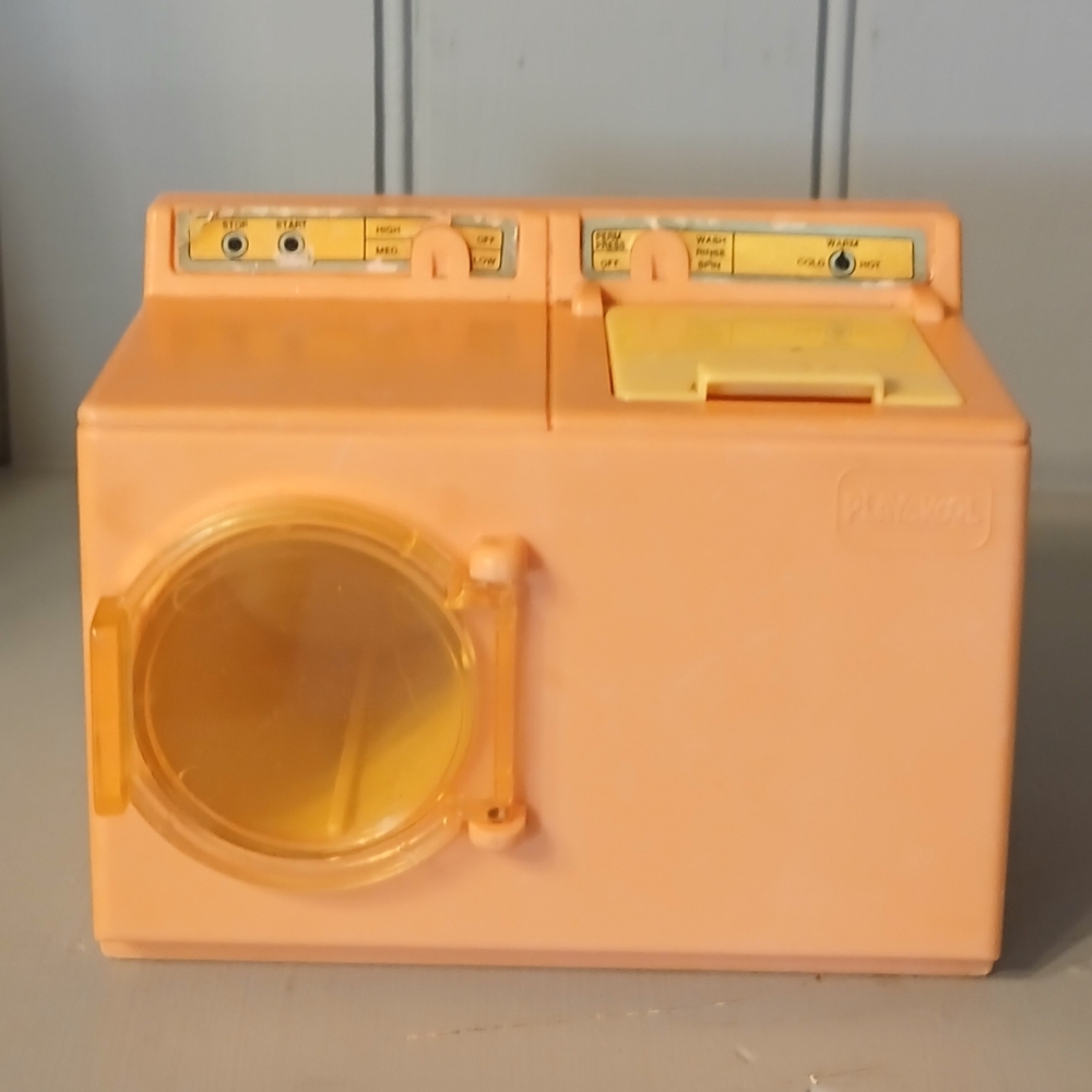 Vintage Orange Toy Washing Machine
